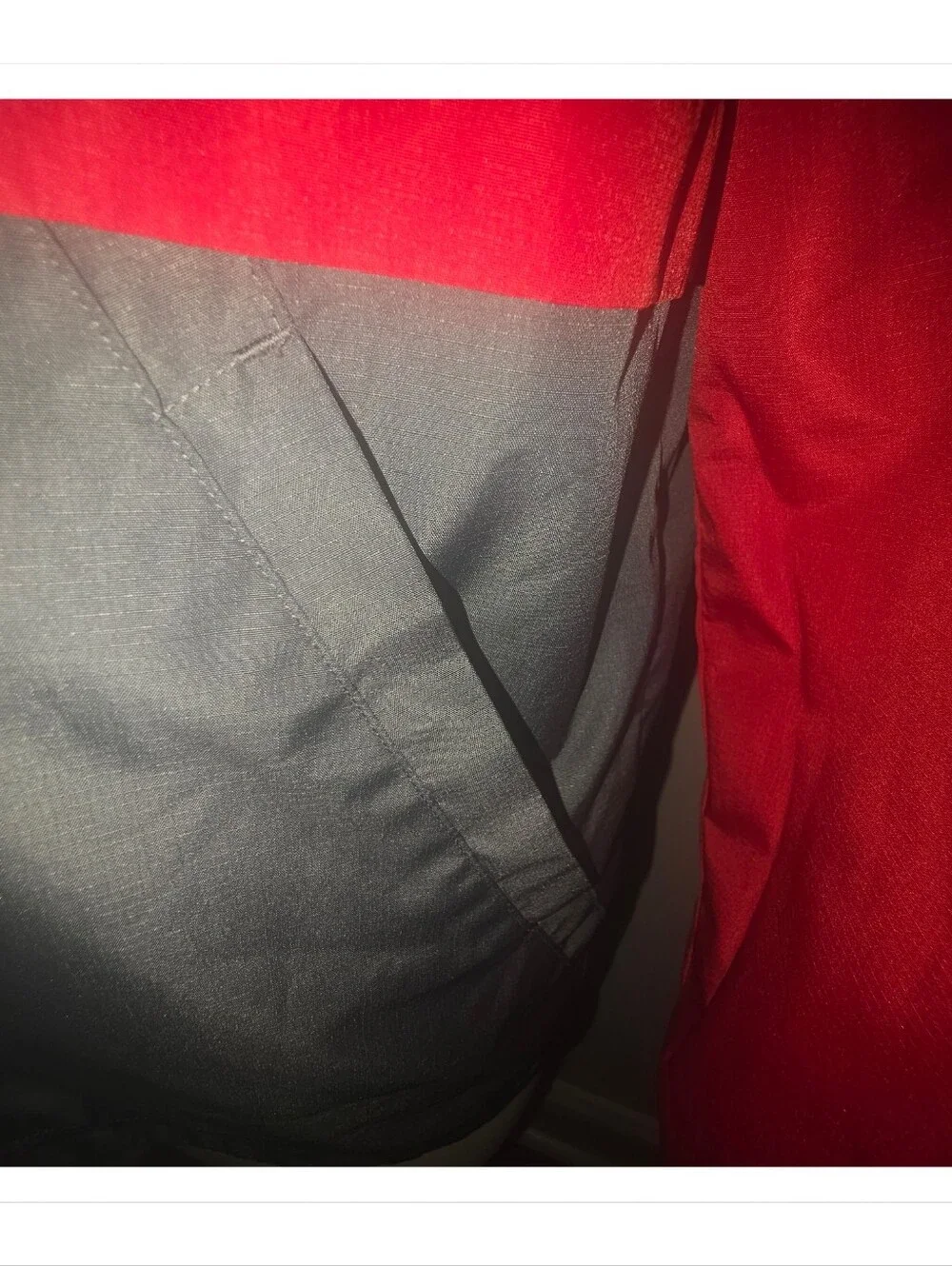 Eddie Bauer Kids Hooded Jacket Red Gray Dual Zip Water‑Resistant L 14/16